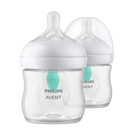 Philips AVENT Butelka Natural Response dla niemowląt z nakładką antykolkową AirFree 125 ml 0m+ 2 szt 990352