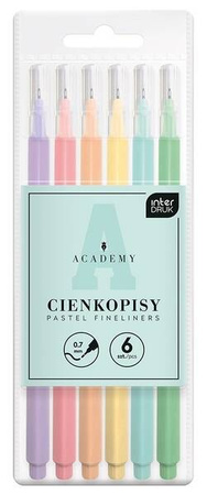 Cienkopisy pastelowe 6kol ACADEMY 350053