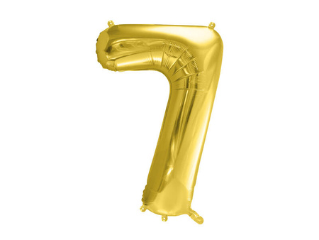 Balon foliowy cyfra 7 72cm jasny złoty 033627