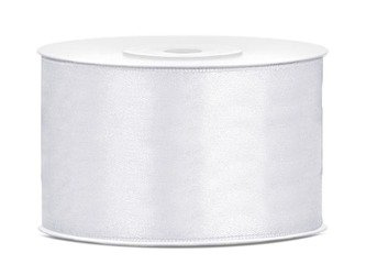 Tasiemka satynowa, biały, 38mm/25m (1 szt. / 25 mb.)