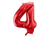 Balon foliowy cyfra 4 czerwony 86cm 168862