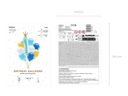 Zestaw balonów Roczek niebieski 9szt 064461