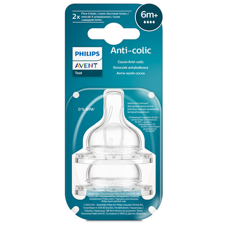 Philips AVENT Smoczek antykolkowy do butelki 6m+ 2-pak SCY764/02 996781