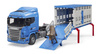 Bruder 03549 scania r z kontenerem i figurką krowy 