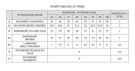 PUMPY LE TIGRE 68 ZIELONY DRUK PINOKIO