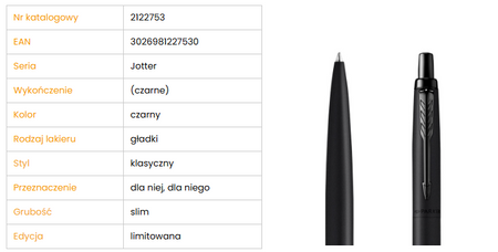 Parker 2122753 Długopis Jotter XL Monochrome Black 227530