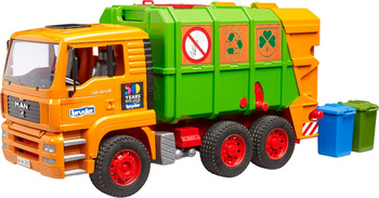 Bruder 01056 MAN TGA Śmieciarka + 2 kosze Edycja limitowana 50-lecie Bruder 010560