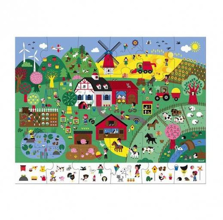 Puzzle obserwacyjne w walizce farma 24 elementy janod 326609