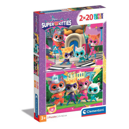 Clementoni Puzzle 2x20el Super Kolor Super Kitties 248117