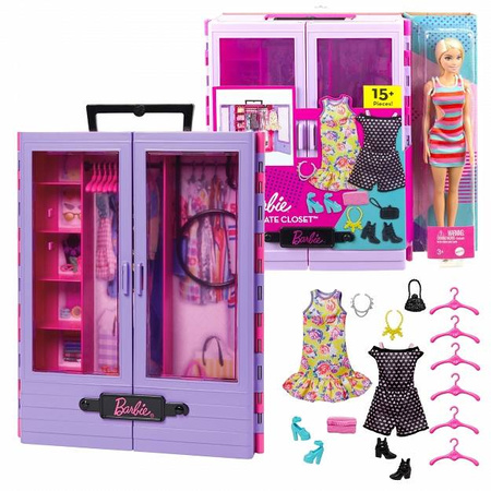 Barbie HJL66 Szafa Barbie+lalka+akcesoria 089550