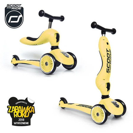 SCOOTANDRIDE Highwaykick 1 2w1 Jeździk i hulajnoga 1-5 lat Lemon 963541