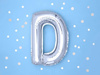 Balon foliowy litera "d", 35cm, srebrny