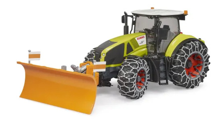 BRUDER 03018 Traktor Claas Axion 950 z pługiem do śniegu i łańcuchami na koła 030186