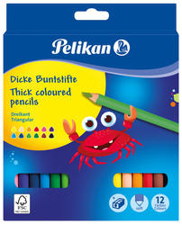 Pelikan Kredki Jumbo 12kol + temperówka 700162