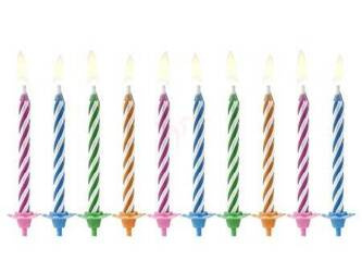 Świeczki urodzinowe Magiczne 6cm 10szt mix 462381 /24/