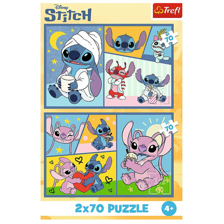 Puzzle Trefl 2x70 Ze Stitchem nie ma nudy 344448