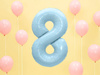 Balon foliowy cyfra 8 jasny niebieski 86cm 795105