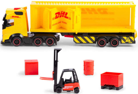 Dickie City ciężarówka + naczepa DHL św/dźw 089145