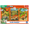 Puzzle Trefl 3x80 Trefliki w świecie dinozaurów 348880