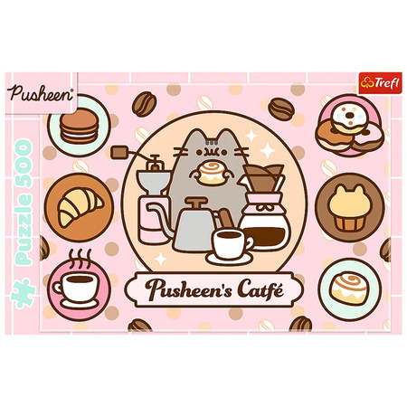 Puzzle Trefl 500 Pusheen w kawiarni 375282