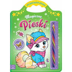 Zaczarowana kredka. Magiczne pieski. Kolorowanka z naklejkami.130553