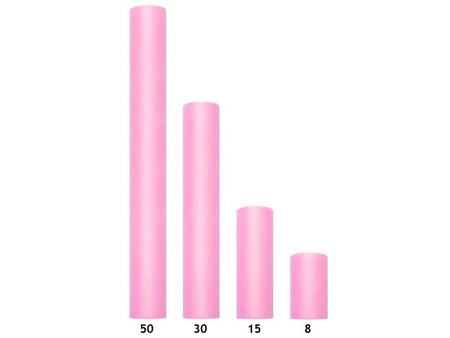 Tiul gładki, j. różowy, 0,15 x 9m (1 szt. / 9 mb.)
