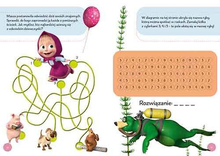 HarperKids Książeczka Masza i Niedźwiedź Zabawy i zadania z naklejkami 659989