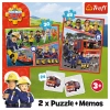 Puzzle Trefl 2w1 + memos Drużyna Strażaka Sama 933345