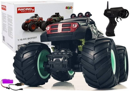 Auto terenowe Pick Up Ogromne koła Bigfoot Zdalnie sterowany 2.4G 1:18 czarno-zielony 750165