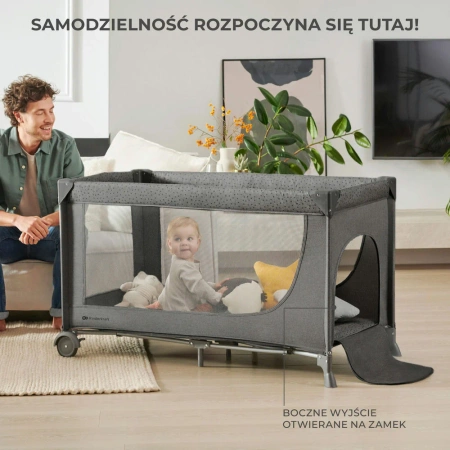 Kinderkraft JOY 2 z akcesoriami Dark Grey Łożeczko turystyczne 925155