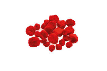 POMPONY SUPER PUSZYSTE CZERWONE 2,5-4cm mix 24szt 689825