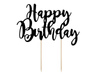 Topper na tort happy birthday, czarny, 22,5cm