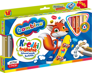 Kredki bambino 18kol trójk.w opr.drewn.+Temp.003233