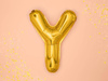 Balon foliowy litera "y", 35cm, złoty