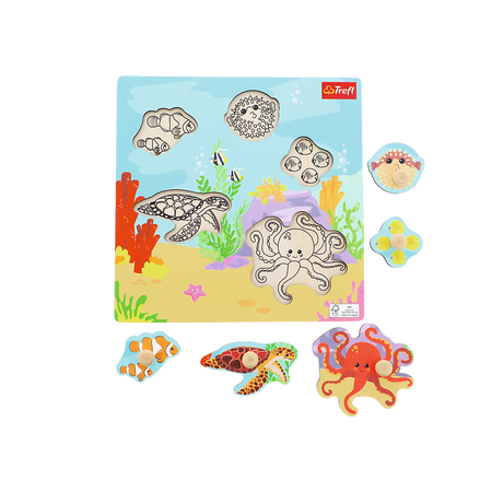 Trefl Zabawka drewniana Puzzle mini Under water 616262