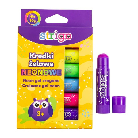 Strigo Kredki żelowe neonowe 6szt 10g 941547