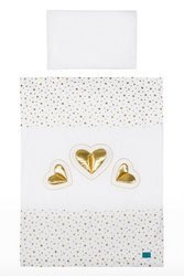 Pościel 3-elem. 3 serca 100/135 147238 złoty