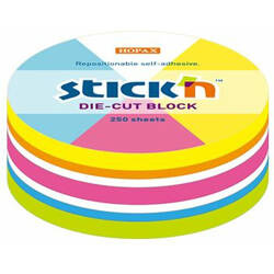 Stick'N Notes koło wymiary 67x67mm neon i biały 250 kartek 218303