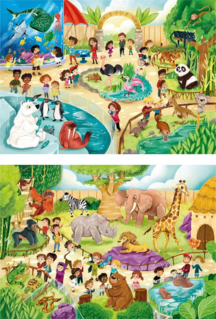 Clementoni puzzle 2*60el zoo