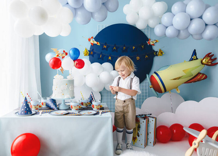 Balonowy topper na tort Samolot 29cm 032934