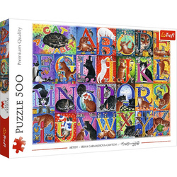 Puzzle Trefl 500 Koci alfabet 375275