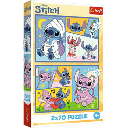 Puzzle Trefl 2x70 Ze Stitchem nie ma nudy 344448