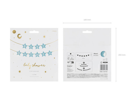 Baner Baby shower 290x16,5cm jasny niebieski 013650