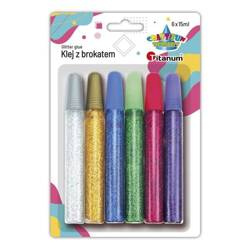 KLEJ Z BROKATEM 6x15ML NEW na blistrze TITANUM 650684