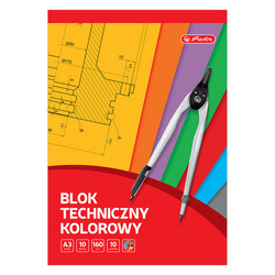 Herlitz Blok techniczny A3 kolor 10k 160g 583649