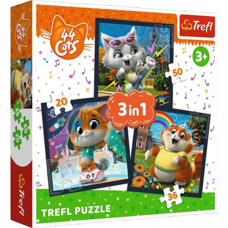 Puzzle Trefl 3w1 Poznaj urocze kociaki 348651
