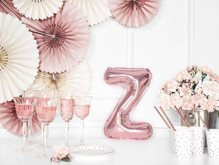 Balon foliowy litera "z", 35cm, różowe złoto