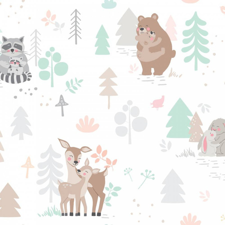 Bambusowy kocyk do fotelika Animals z minky glacier grey 90x90cm 416619