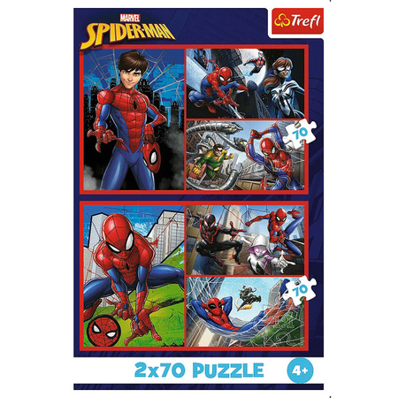 Puzzle Trefl 2x70 Pajęcze historie Marvel The Spiderman 344431