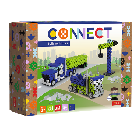 Trefl Klocki Connect 3w1 Ciężarówka Plac budowy L 619775